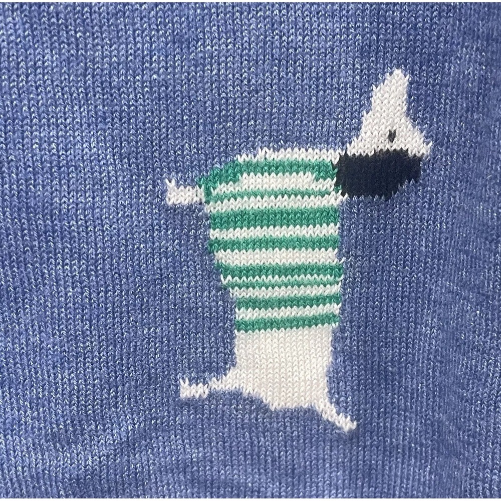 Talbots Chambray Blue Dachshund Weiner Dog Novelty Pullover Sweater M/Medium EUC - Picture 4 of 8